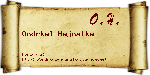 Ondrkal Hajnalka névjegykártya